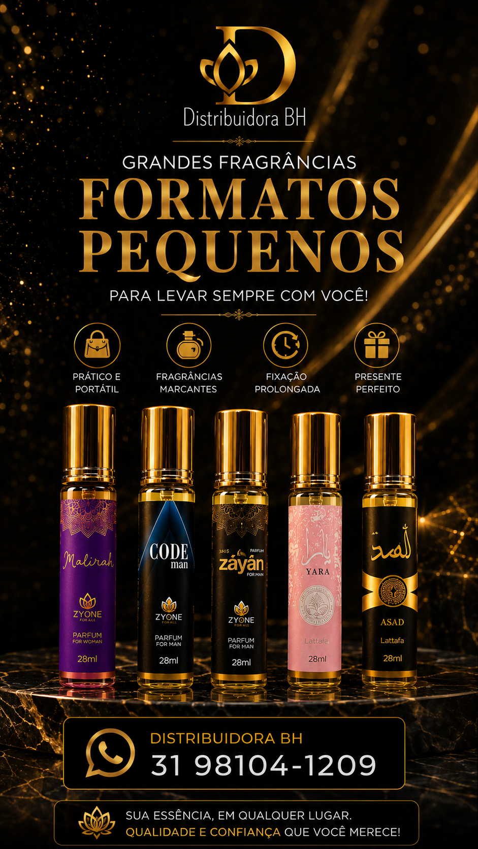Roll-ons 28ml — Portátil, alta fixação
